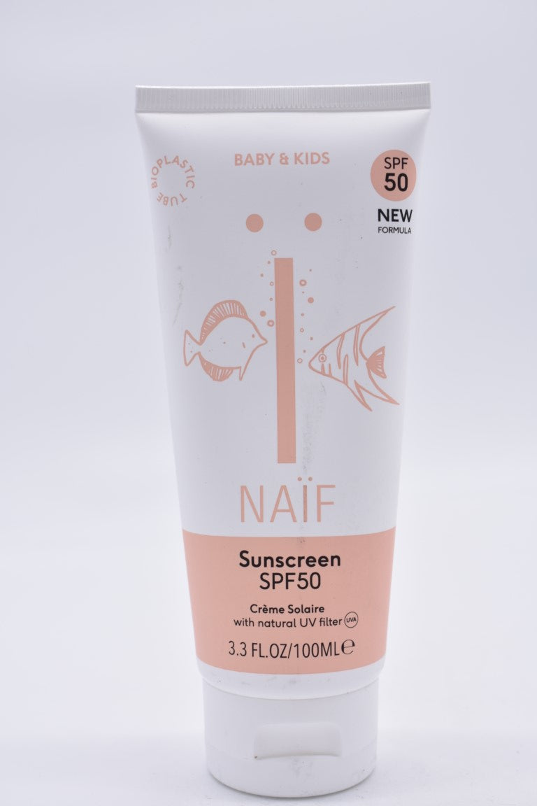 <transcy>naif crème solaire pour bébé enfants spf 50</transcy>